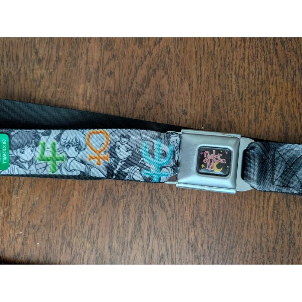 Buckle-Down Sailor Moon Seatbelt Belt Unisex OS Black White Good Anime Manga